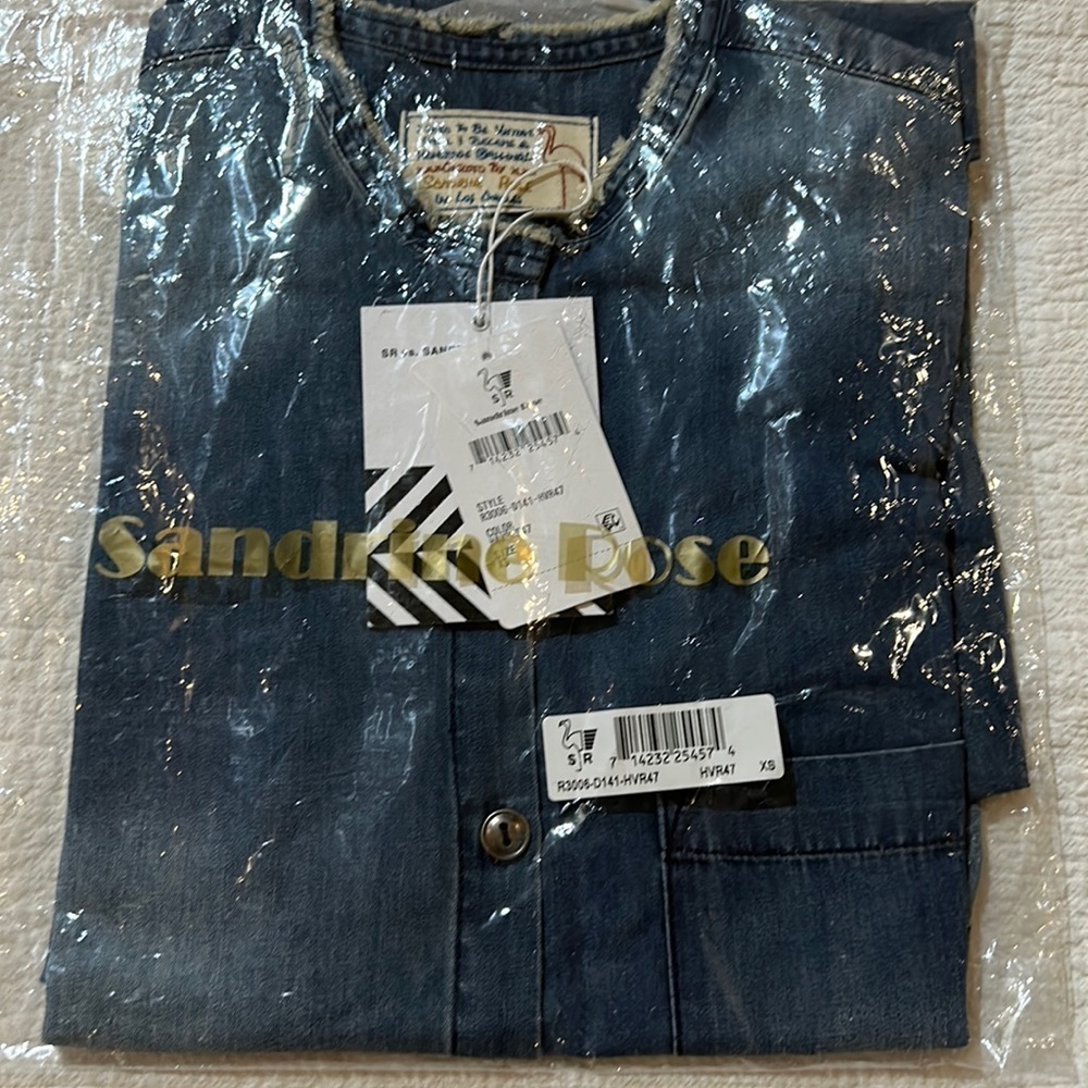 Sandrine Rose Denim Shirt Dress. XS. NWT